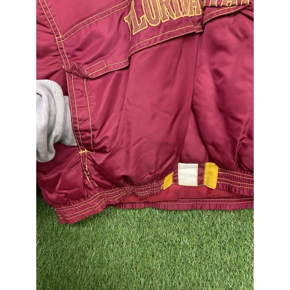 Vintage Florida State Seminoles Starter Puffer Jacket Mens Large 1/2 Zip Half